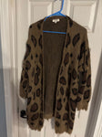 Umgee Brown and black leopard print cardigan sweater Women's - S