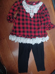 Goodlad Red Black Plaid w Leggings 2T