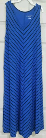 NEW w tags Liz Lange Blue Striped Dress w Waist Tie Women's XS 0-2