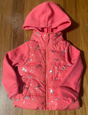 Pink Platinum Coral Unicorn Sweatjacket 2T