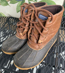 Sperry Duck boots with some leather cracking 1 (Big Kid)