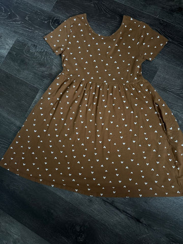 Old navy 16/18 brown with hearts dress 16