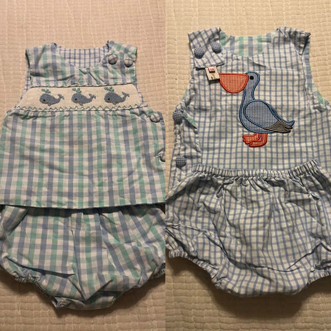 Smocked Smocked Reversible Bubble Set 12 M EUC 12 Months