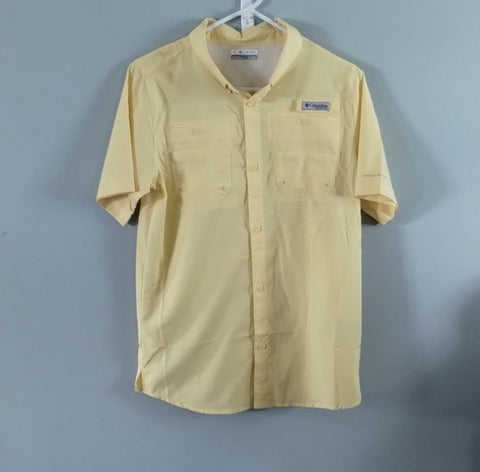 Columbia PFG light yellow shirt boys size XL 18/20 EUC 18-20