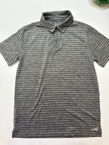 BCG Golf Gray striped collared shirt in dri-fit type material 10