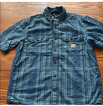 Carhartt Teal Plaid Casual Button Down Shirt Men's - S