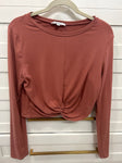 Gaze mauve knot front soft, stretchy shirt Women's - L