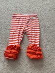 Sew Sassy Orange ruffle leggings 12 Months