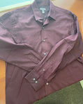 Van Heusen Maroon colored striped button down shirt Men's - M