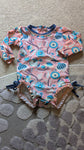 Ruffle Butts RB girls 12-18 mos LS with zipper in back, slight pilling bottom 12 Months
