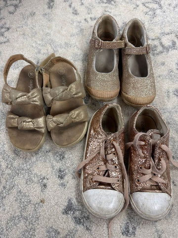 Converse Lot of 3 Gold shoes 10 (Lil' Kid)