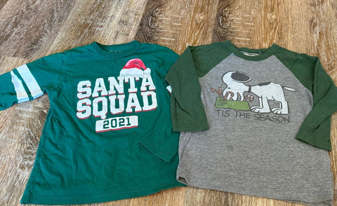 Variety 2 ls Christmas shirts 5T/5