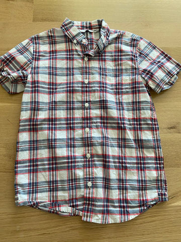 Janie and jack Plaid shirt sleeve button up 14