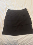 Larry Levine Stretch Black layered skirt side zipper Women's 12