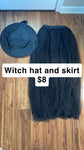 Witch costume BLack skirt and hat Miscellaneous
