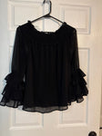 CeCe Black long sleeve blouse Women's - M