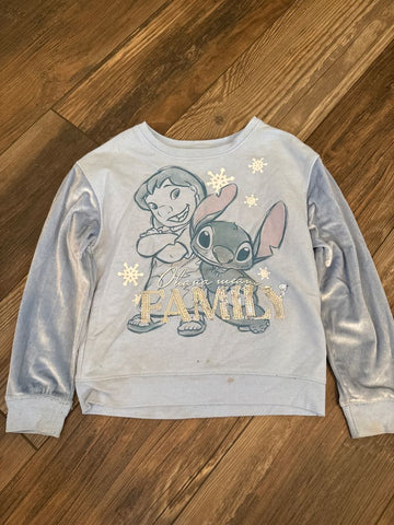 Disney Stitch sweatshirt. Play condition. Small stain on lower hem. 6T/6X