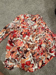 Magnolia Too Orang Floral top with cold shoulder Women's - S
