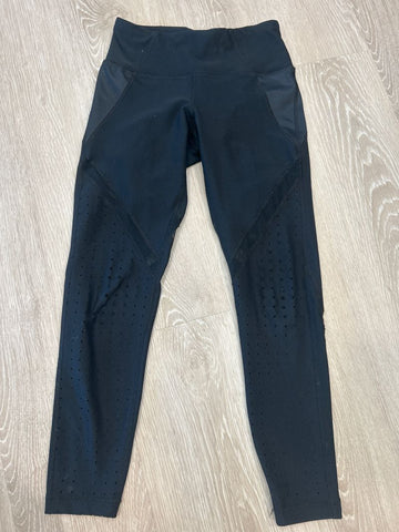 90 Degrees Black athletic leggings with mesh inserts. Fair condition Women's - XS