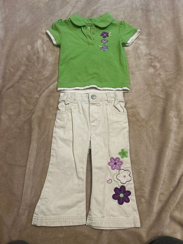 Healthtex Polo and khaki pant, good condition 12 Months