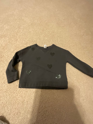Carters Sequin heart sweatshirt 2T