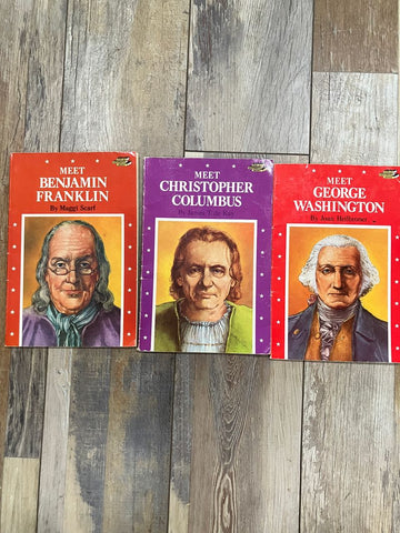3 books from Step up Benj Franklin, Chris Columbus, Georg Washing Youth Chapter Book