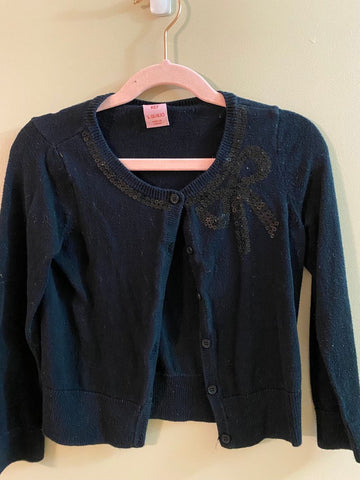 Copper Key Girls Black sweater cardigan sequins 6T/6X