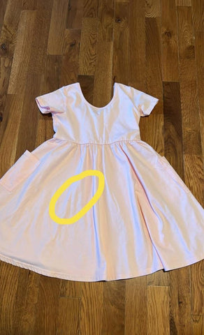 Light pink dress Pink twirl dress small spot on front 6T/6X