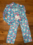 Hello Kitty Blue PJ set Some Piling. Glitter buttons 8