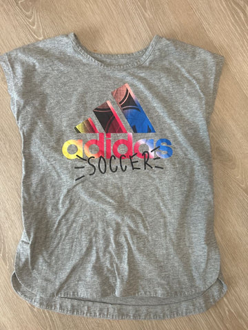 Adidas Soccer shirt sz 10/12 light,small stain on sleeve 10