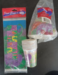 Dinosaur Birthday 8 cups 8 treat bags 8 party hats Kitchen