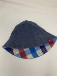 Denim bucket hat Reversible to red, white, blue Fits toddlers Hat
