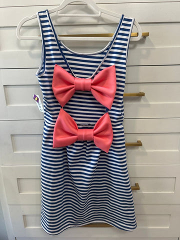 Blue striped dress Coral bows on back as shown New without tags Women's - M
