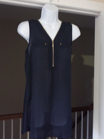 Love Culture Navy zip sleeveless top Women's - M