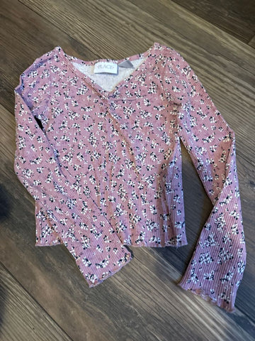 Childrens Place Pale pinkish purple floral long sleeved shirt 5T/5