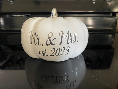 Home Goods Fall just married pumpkin Decor