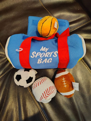 Sporty Soft sports bag with plush balls for infant EUC Infant (0-2 yrs)