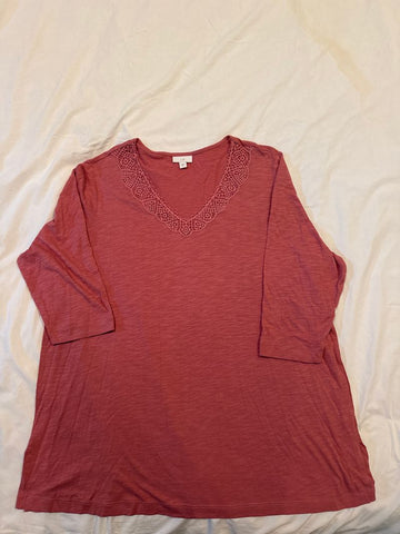 J Jill Rose colored 3/4 sleeve Women's XL 16