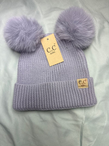 C.C Kids Toddler beanie with pompoms - NWT logo on hat discolored Hat