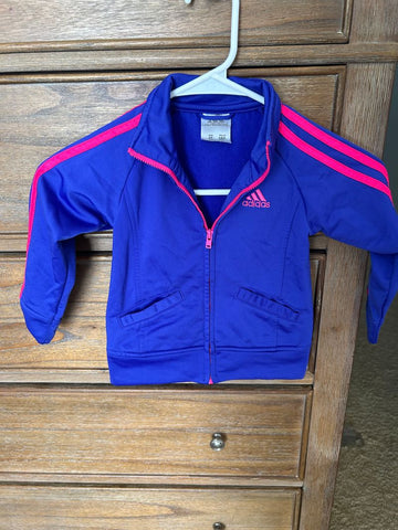 Adidas Zip up jacket with adidas logo on front & back 2T