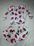 Disney Hearts and Mickey-Minnie pj set EUC 2T