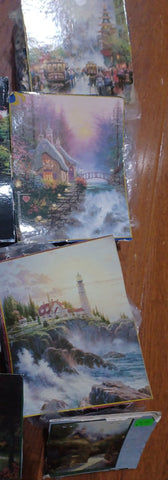 4 Thomas Kinkaid Jigsaw Puzzles 700 pc, 100 pc & 2 ea 500 pc.  Complete, no boxes Puzzle