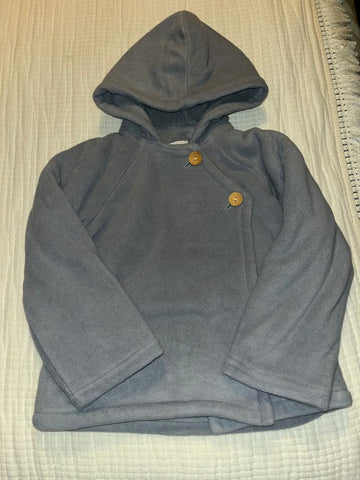 Little Bear Smocks Fleece Botton Coat Grey VGUC 4T/4