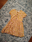 Little lass Yellow & Pink floral dress size 6X EUC 6T/6X