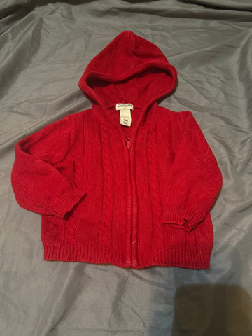 Cherokee Red zip up hooded sweater, size 9m, good condition 6-12 Months