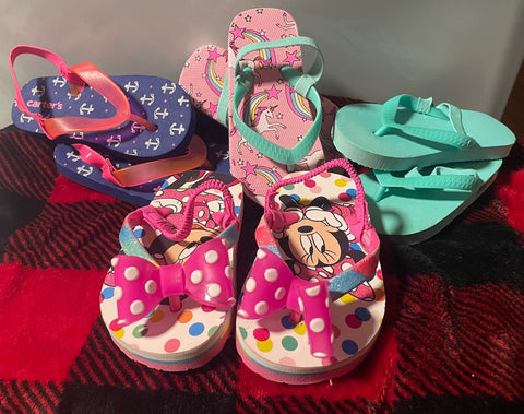 Various Set of 4 cute Girls Flip Flops 5 (Lil' Kid)