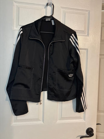 Adidas Black with white stripe jacket Women's - M