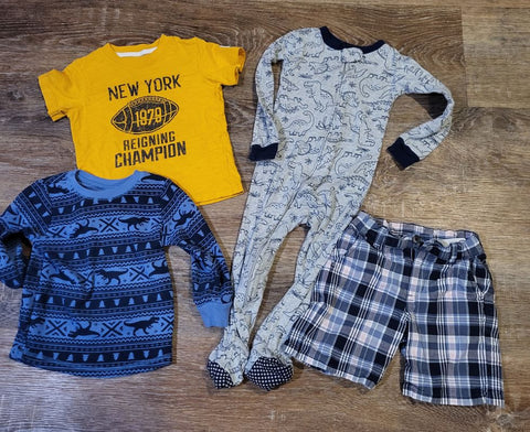variety lot shorts, 2 shirts, pjs 2T
