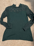 Unknown Deep green lace top/sleeve Women's - M