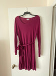 Liz Lange maternity Sweater dress with tie wine color Women's Med 8-10